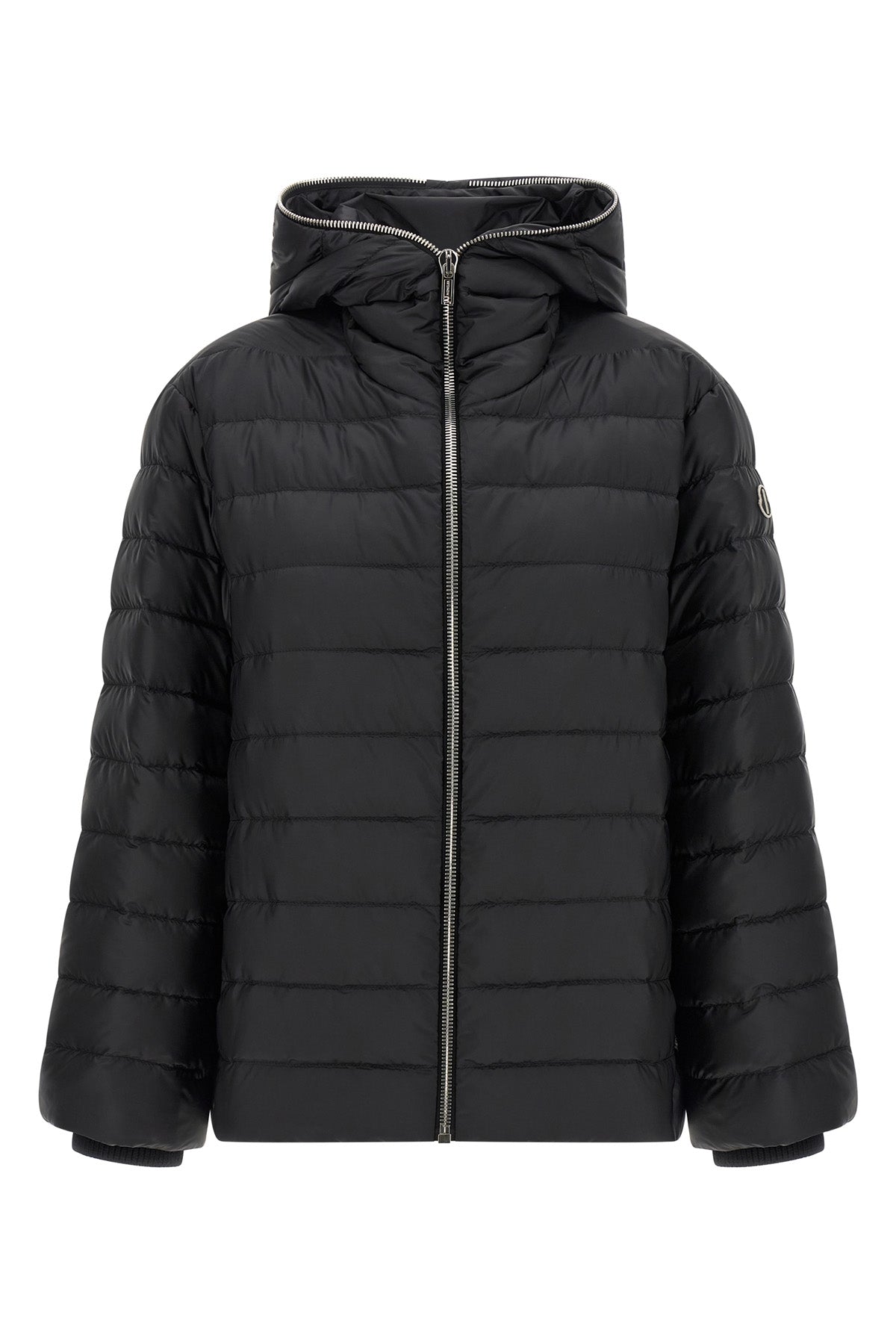 moncler + rick owens ziplock down jacket in quilted saison longue