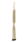 moncler + rick owens hiking rope keyring in woven rope and snap hook