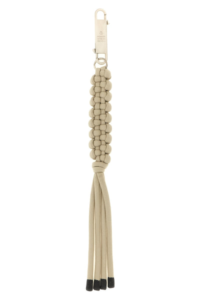 moncler + rick owens hiking rope keyring in woven rope and snap hook