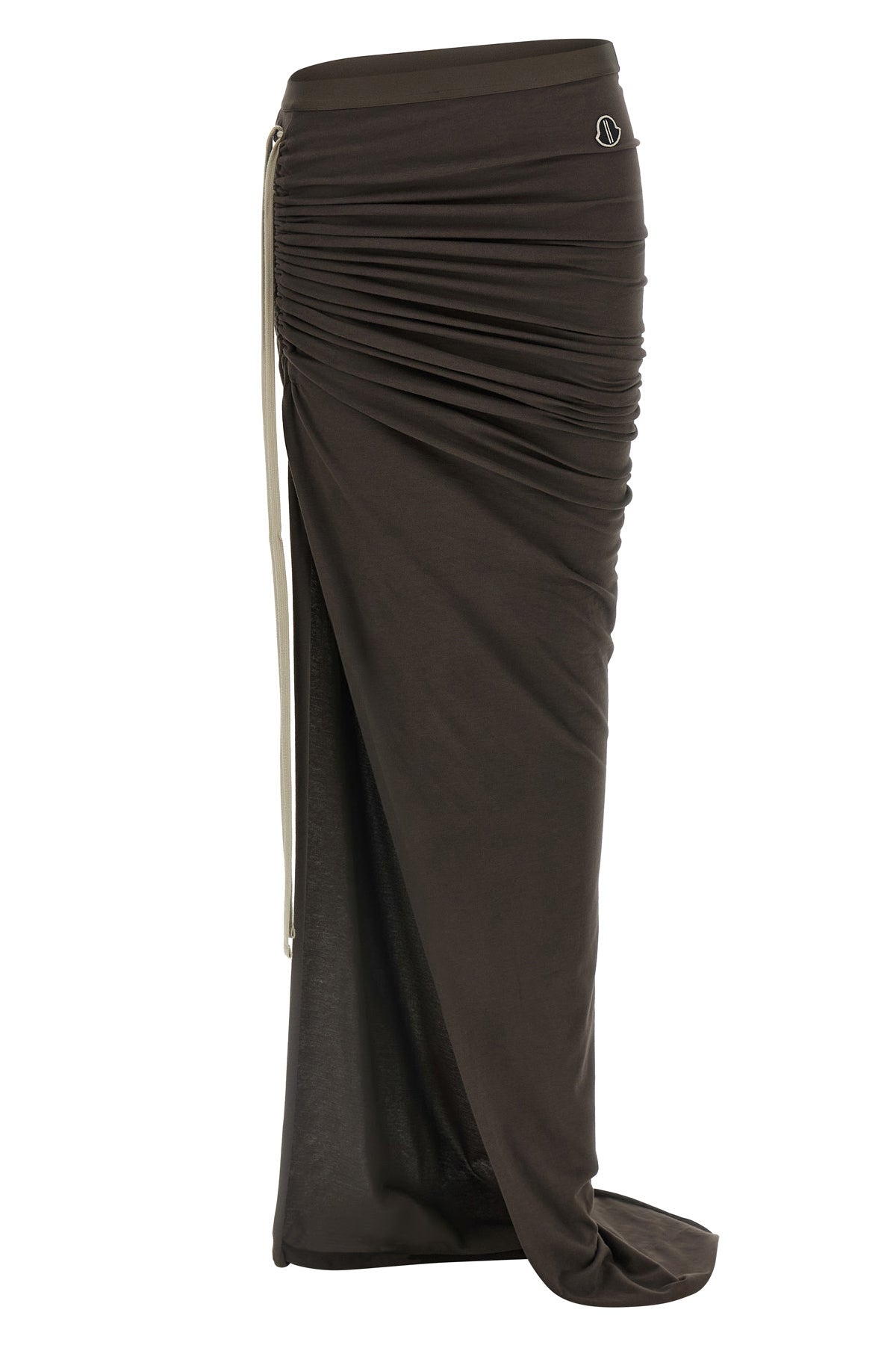 moncler + rick owens adjustable cotton jersey skirt