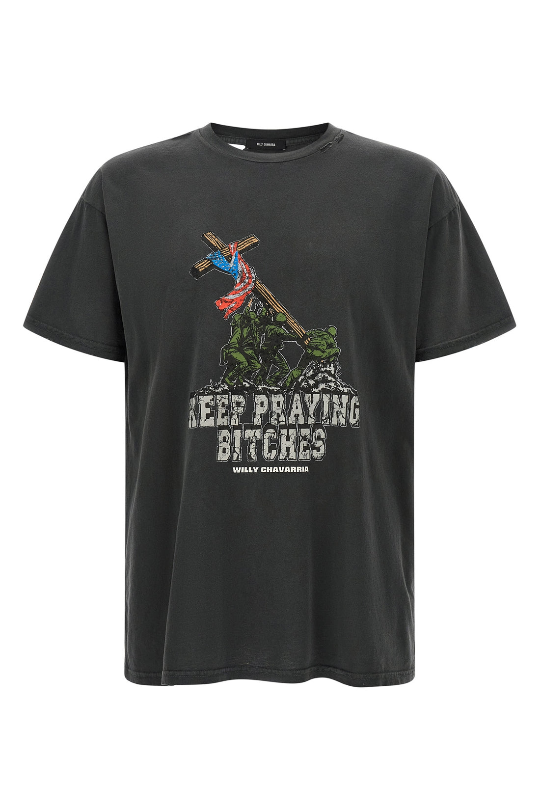 WILLY CHAVARRIA L the willy chavarria keep praying bitches t-shirt