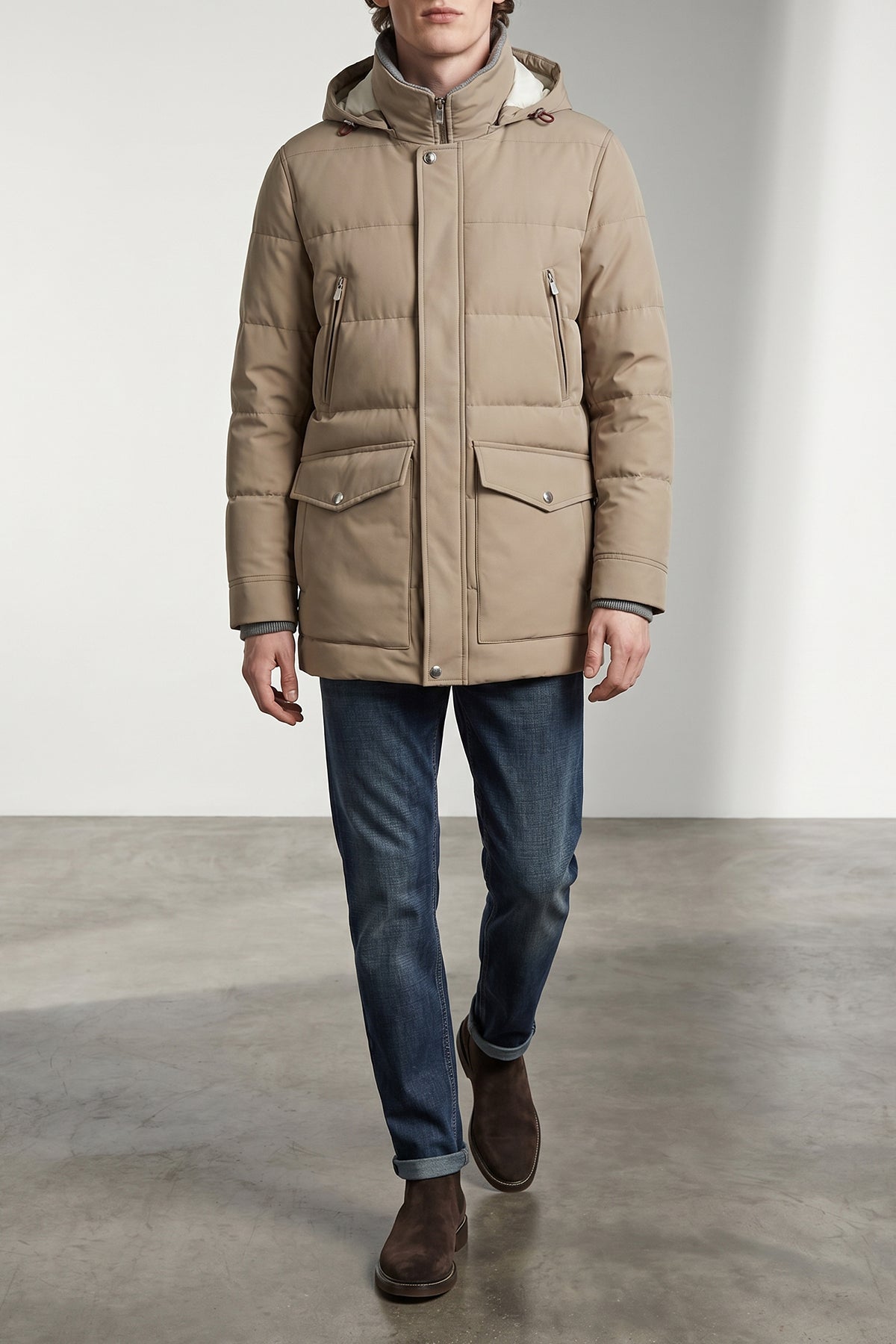 brunello cucinellis goose feather padded parka