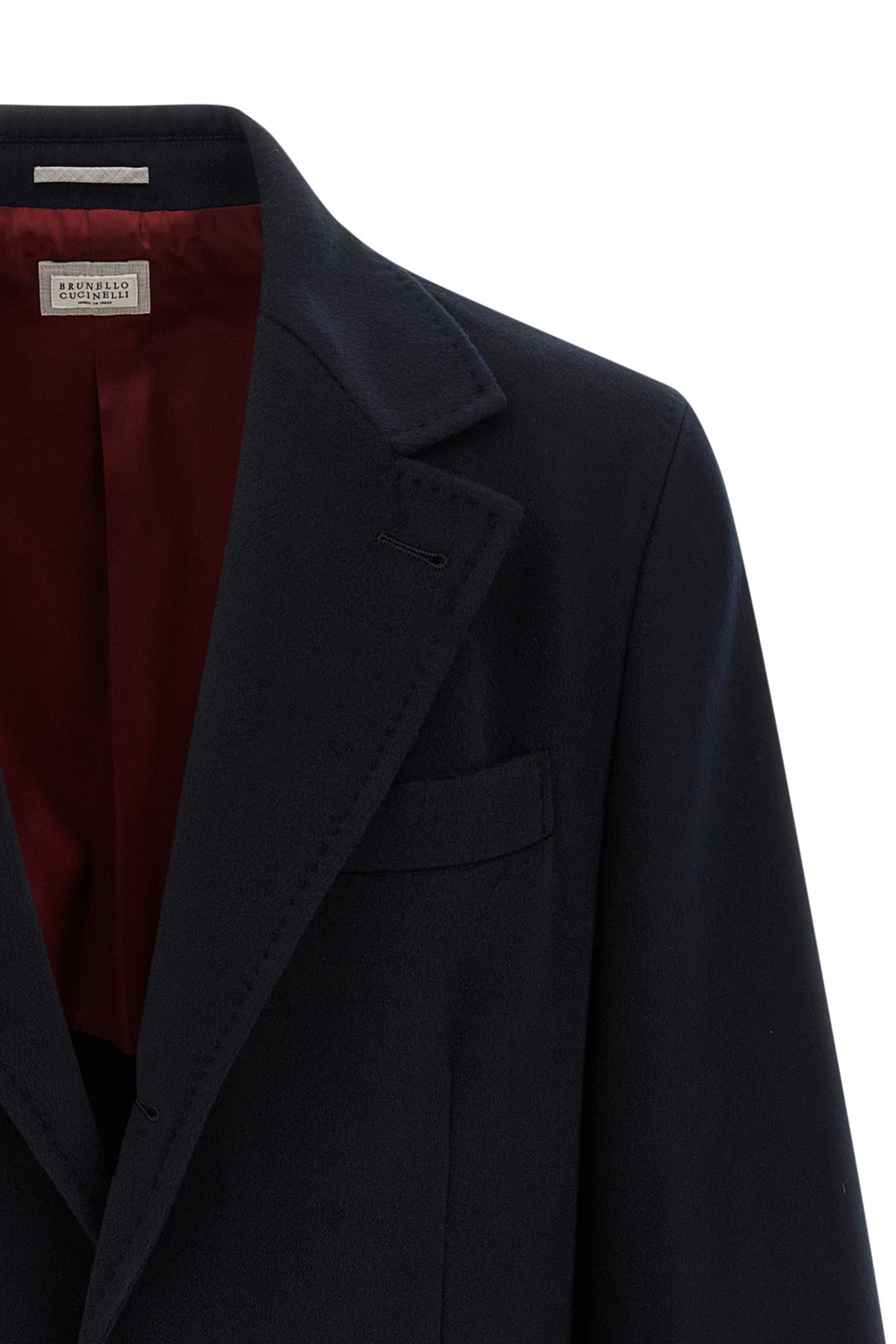 brunello cucinelli coat in light virgin wool cloth