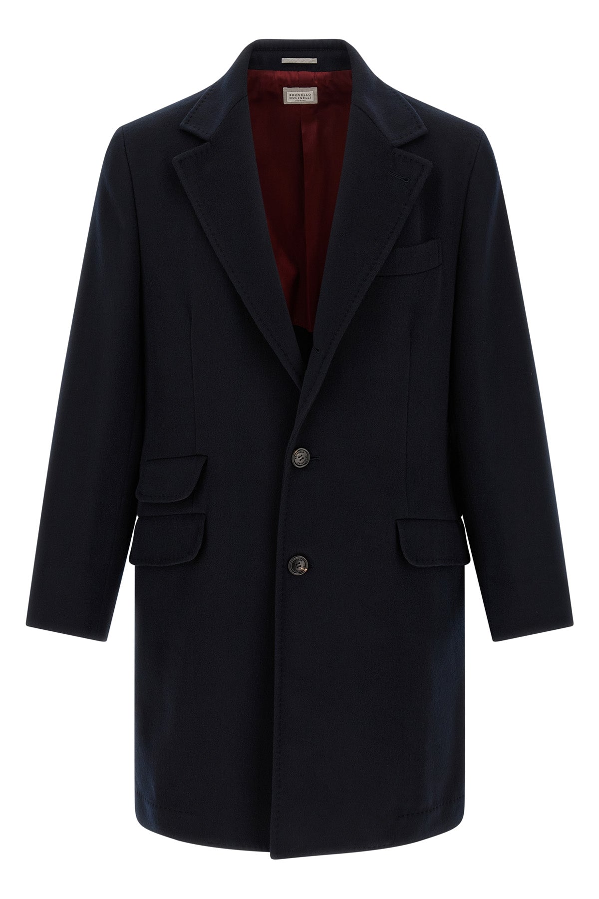 brunello cucinelli coat in light virgin wool cloth