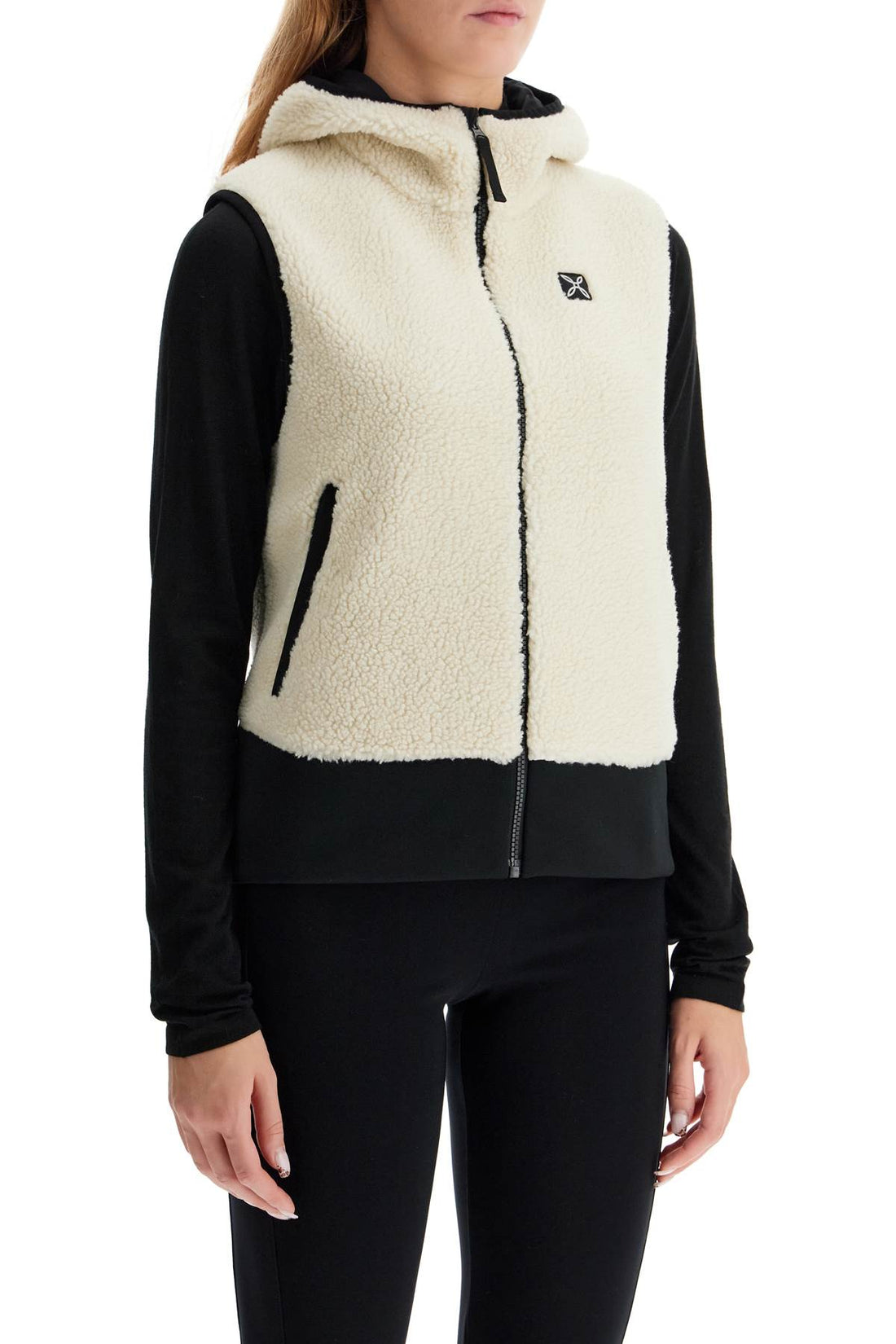 sherpa hooded vest with