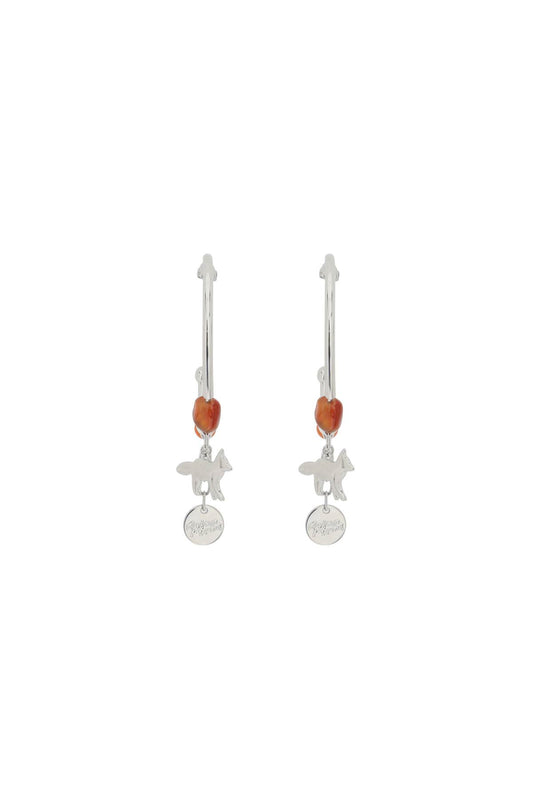 fox & beads hoop earrings