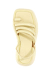 sandalo zeppo in pelle martellata
