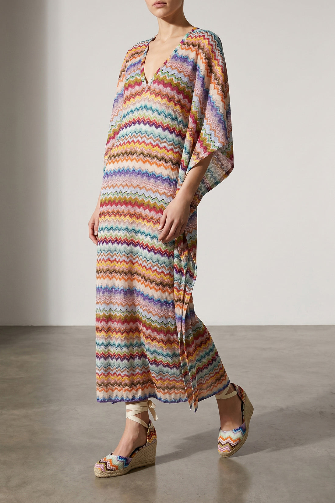MISSONI 36 eva zigzag raschel fabric espadrilles