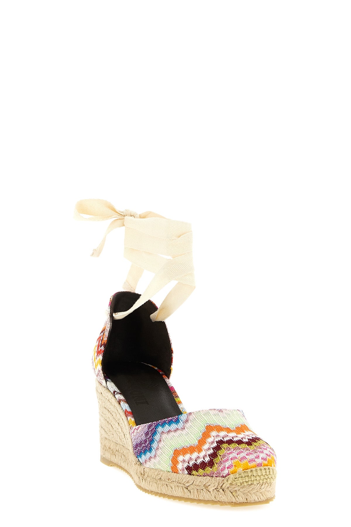 eva zigzag raschel fabric espadrilles