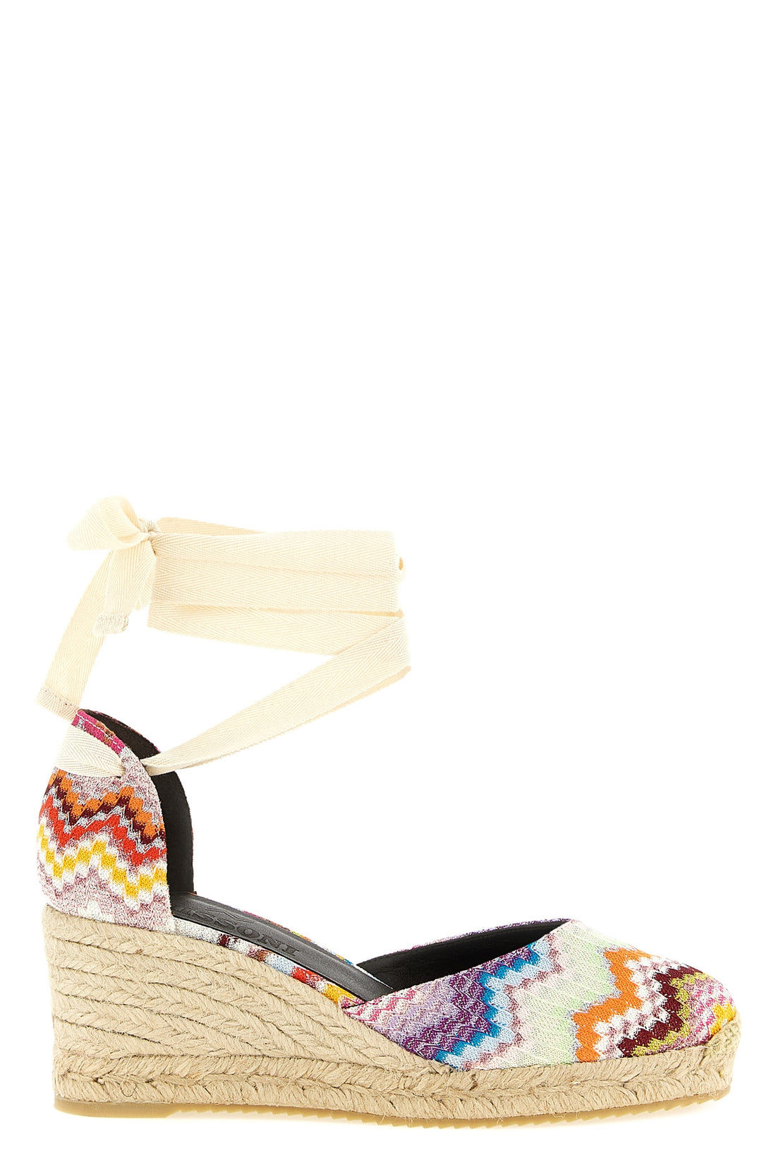 MISSONI 36 eva zigzag raschel fabric espadrilles