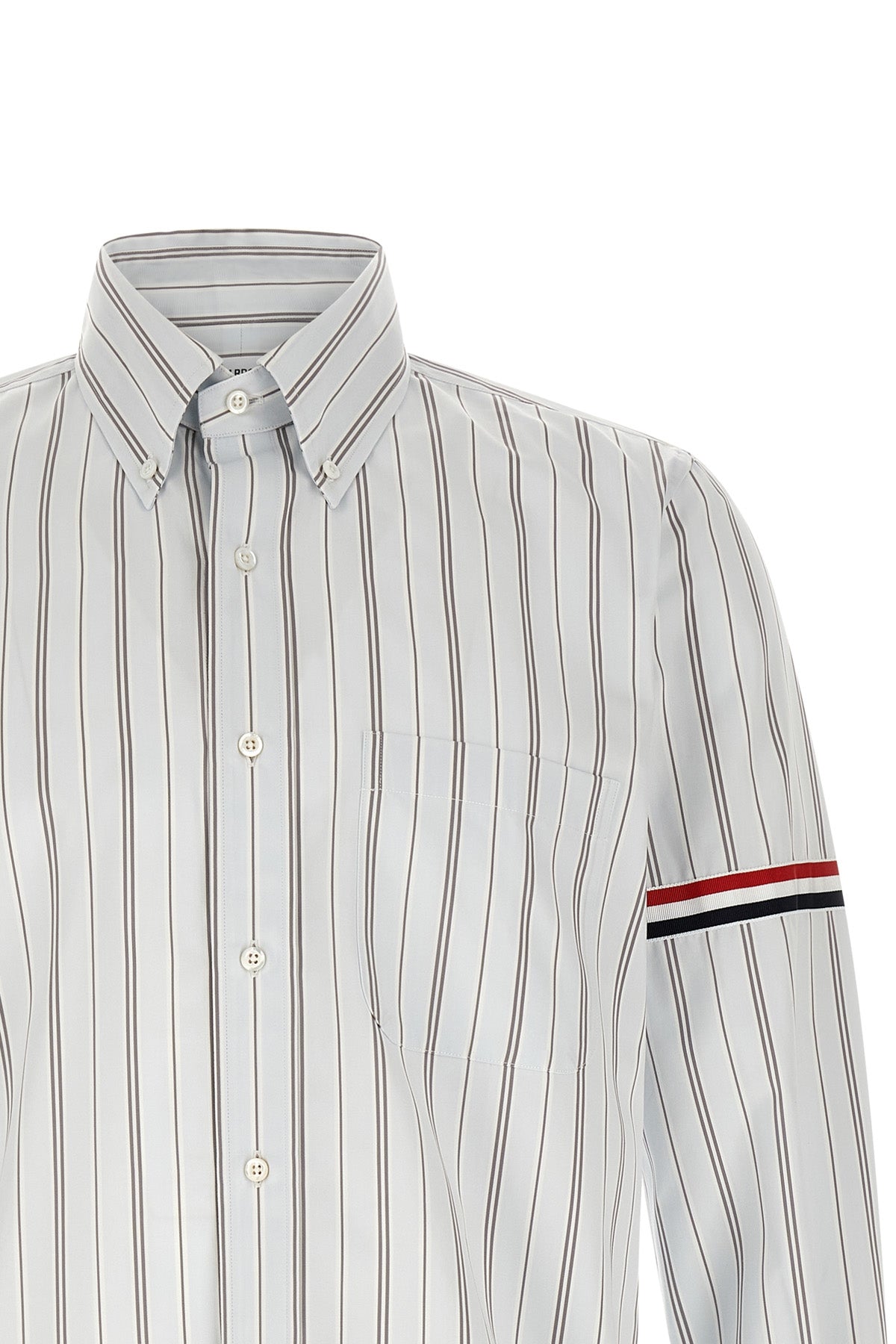 the thom browne wide-striped yarn-dyed poplin shirt