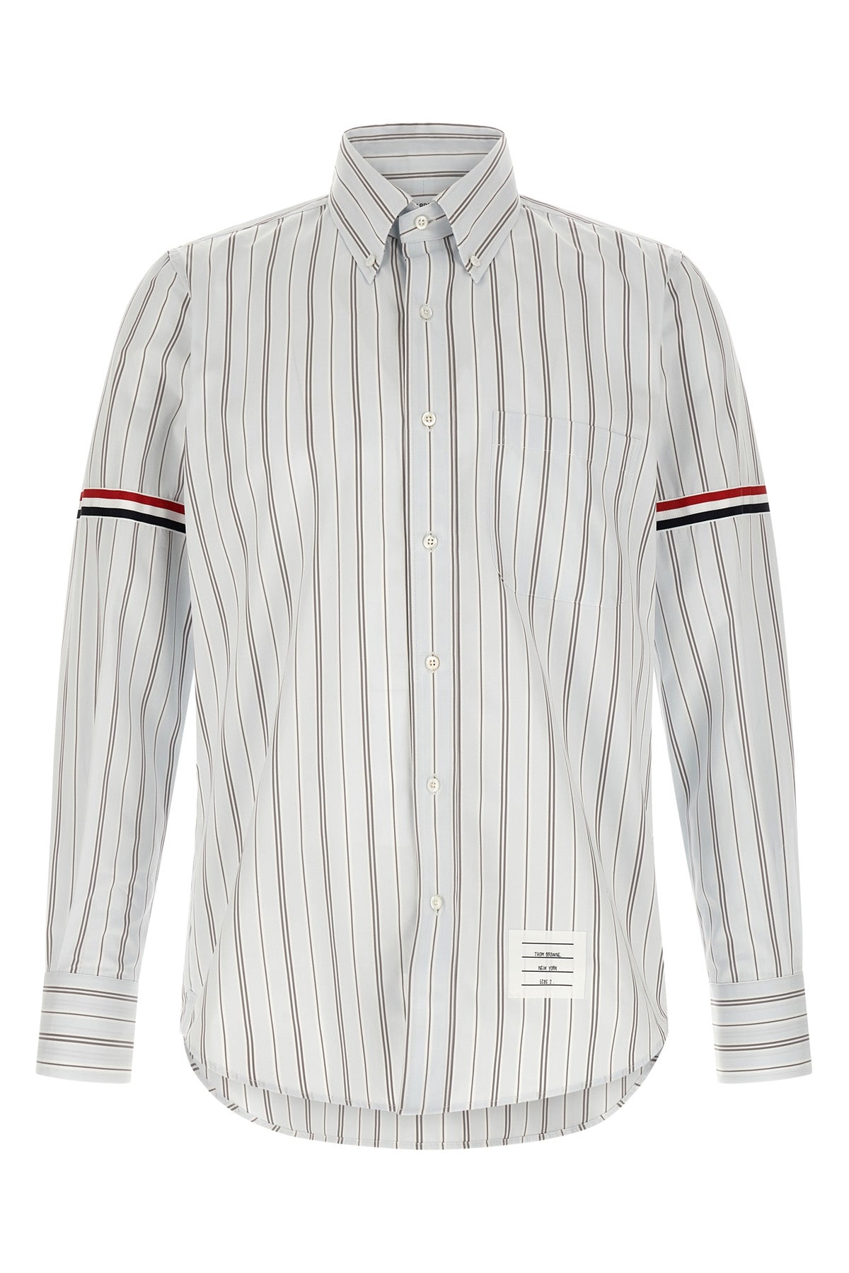 the thom browne wide-striped yarn-dyed poplin shirt
