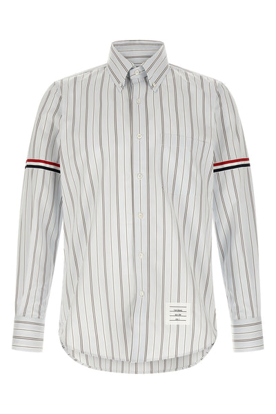 the thom browne wide-striped yarn-dyed poplin shirt
