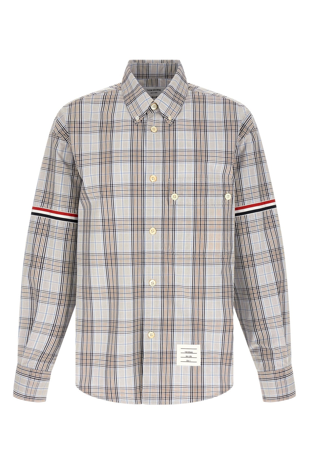 oversized rwb button-down plaid check cotton poplin shirt