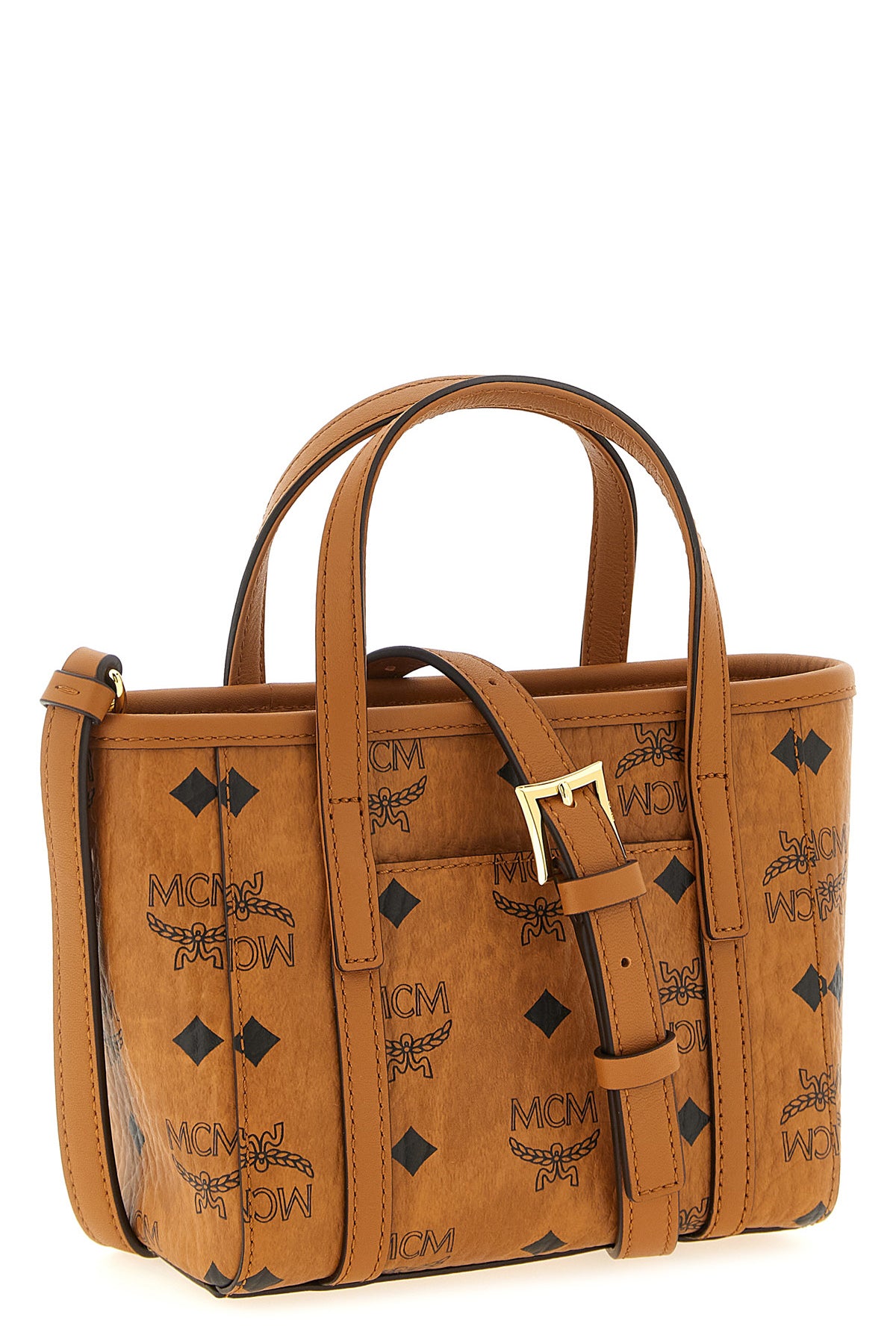 x-mini toni shopping bag in visetos monogram canvas and tassel detail