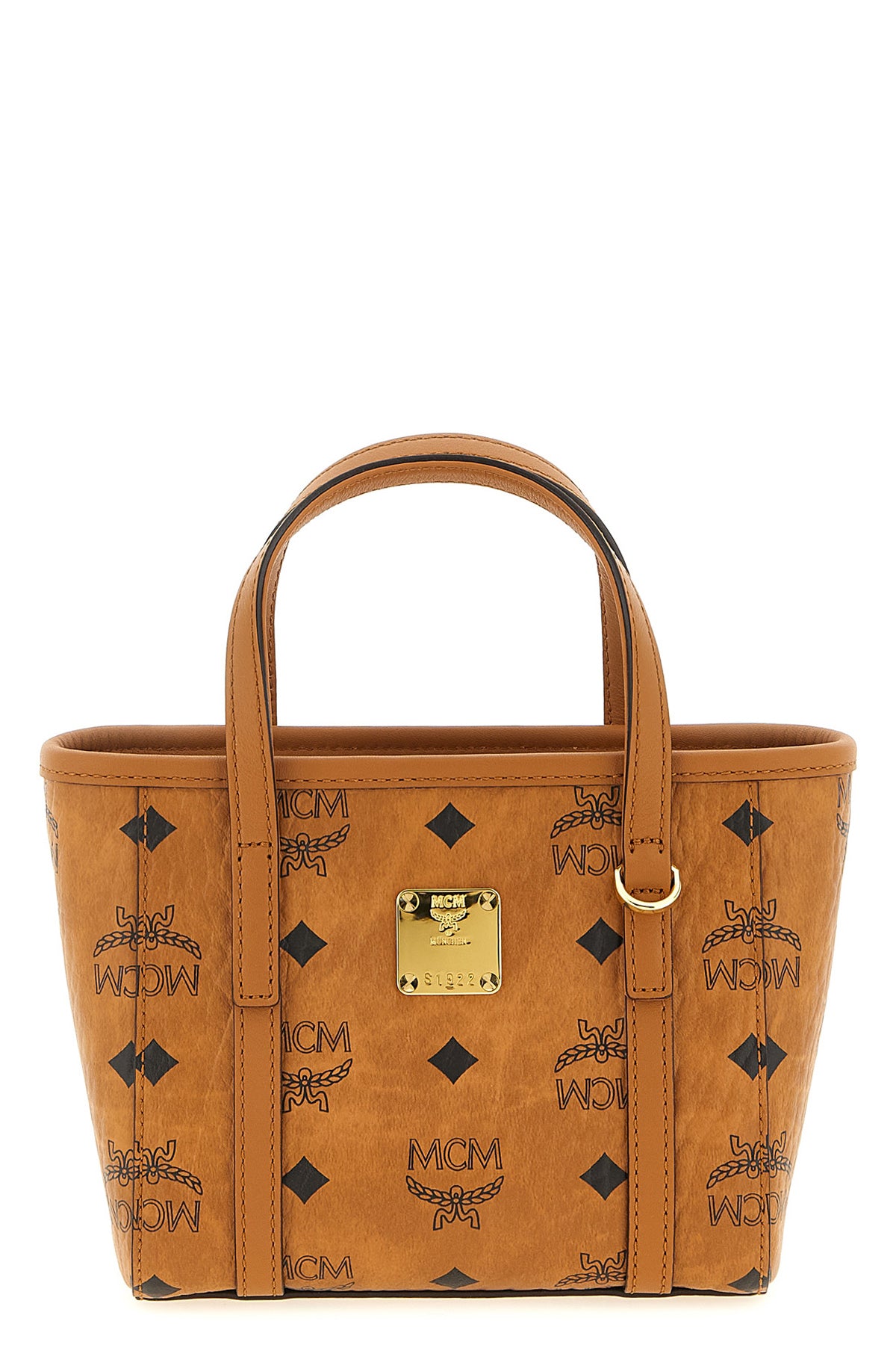 x-mini toni shopping bag in visetos monogram canvas and tassel detail