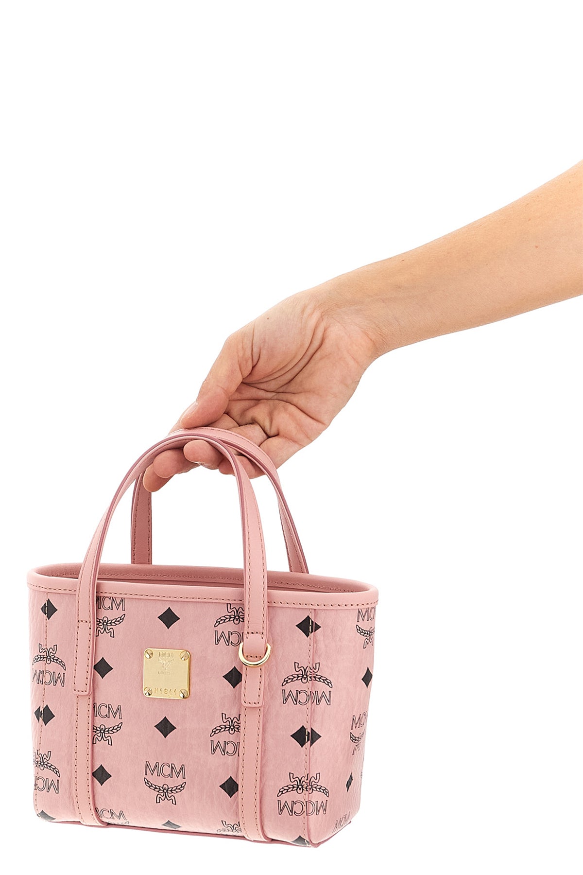 x-mini toni shopping bag in visetos monogram canvas and tassel detail