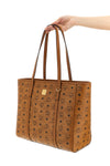 medium toni shopping bag in visetos monogram canvas and tassel