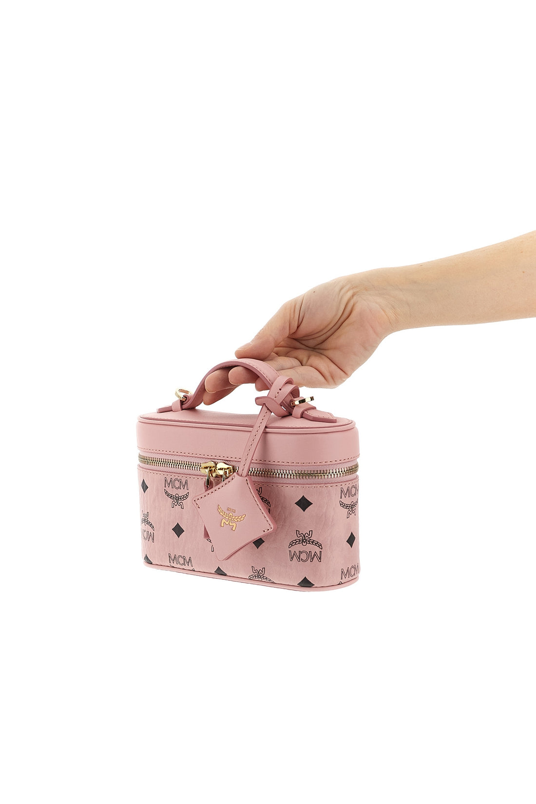 MCM OS aren vanity case handbag in visetos monogram canvas