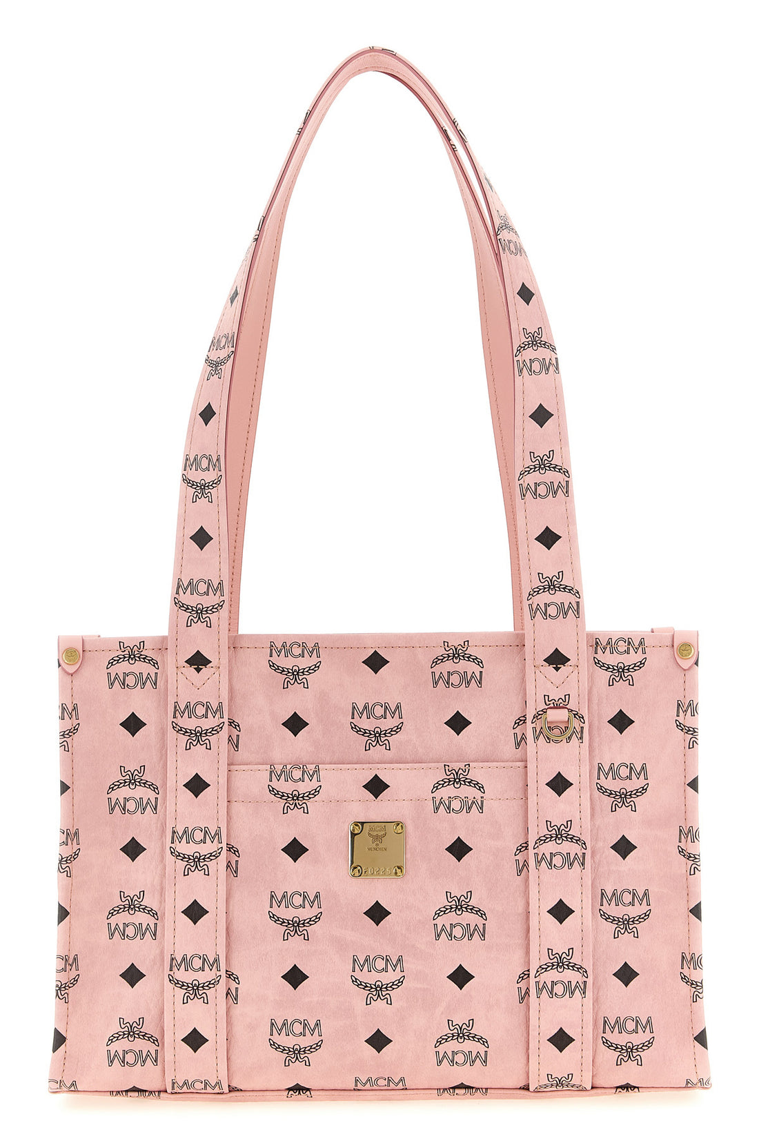 MCM OS aren school tote shoulder bag in visetos monogram canvas