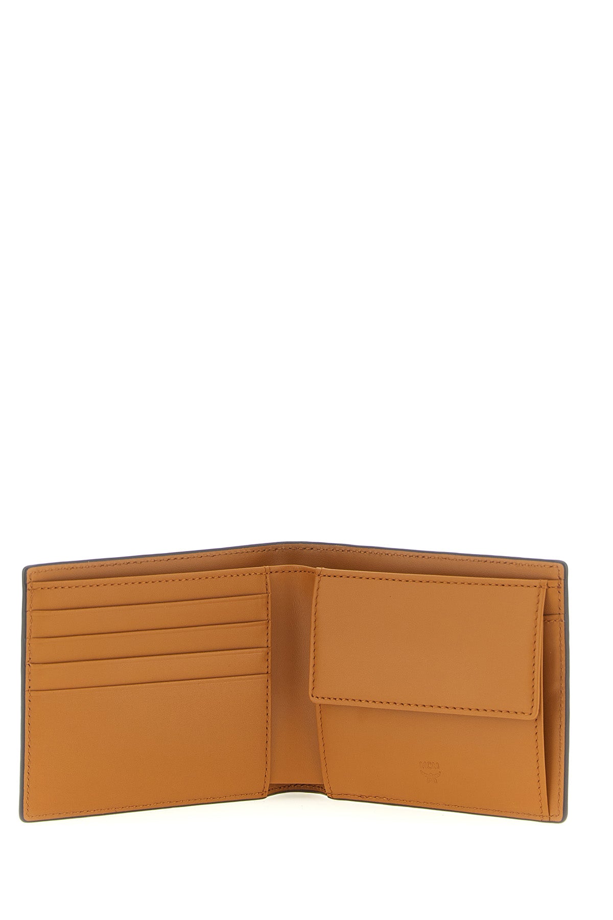 the bifold wallet in structured coated canvas mcm
