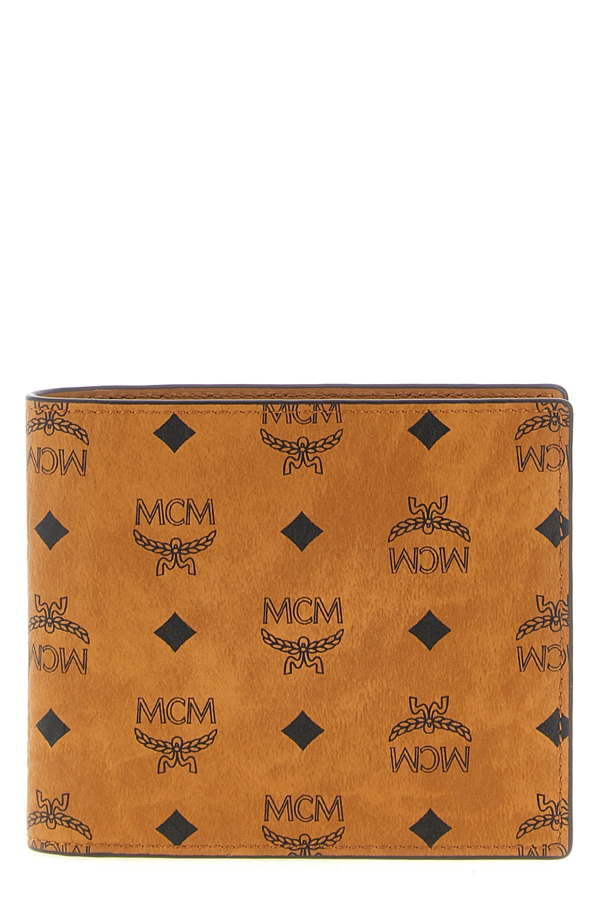 the bifold wallet in structured coated canvas mcm