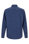 herringbone patterned cotton blend flannel shirt