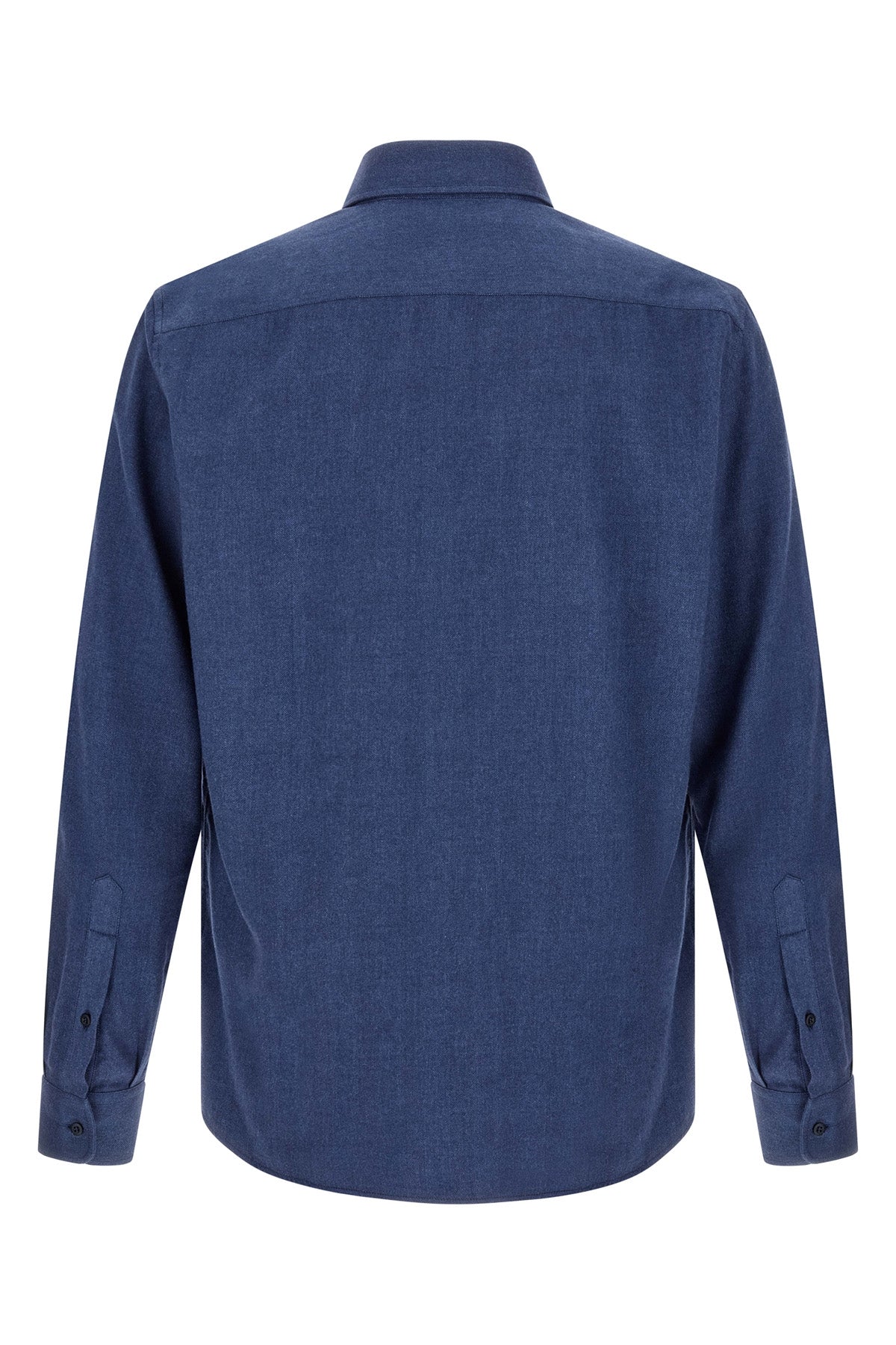 herringbone patterned cotton blend flannel shirt