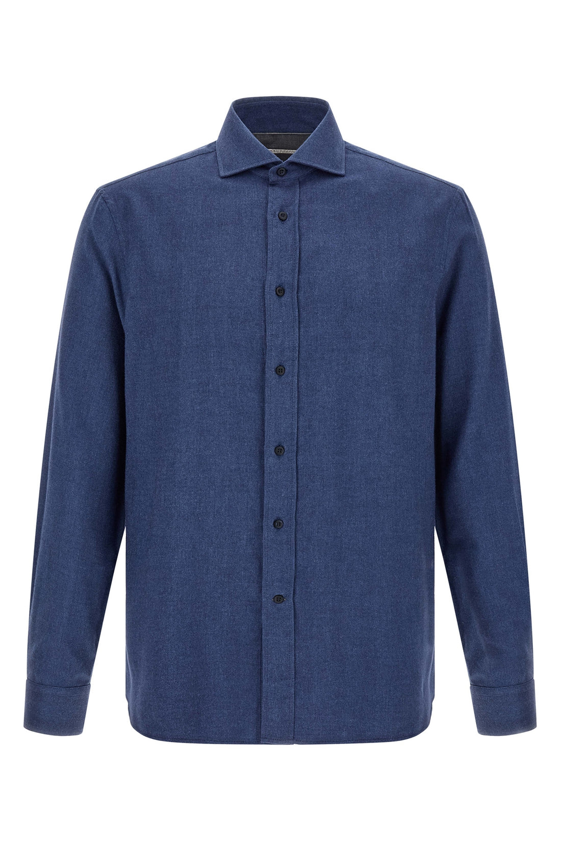 BRUNELLO CUCINELLI L herringbone patterned cotton blend flannel shirt
