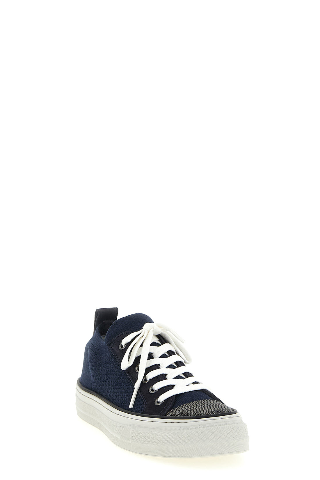 BRUNELLO CUCINELLI 36 cotton and suede knit sneakers
