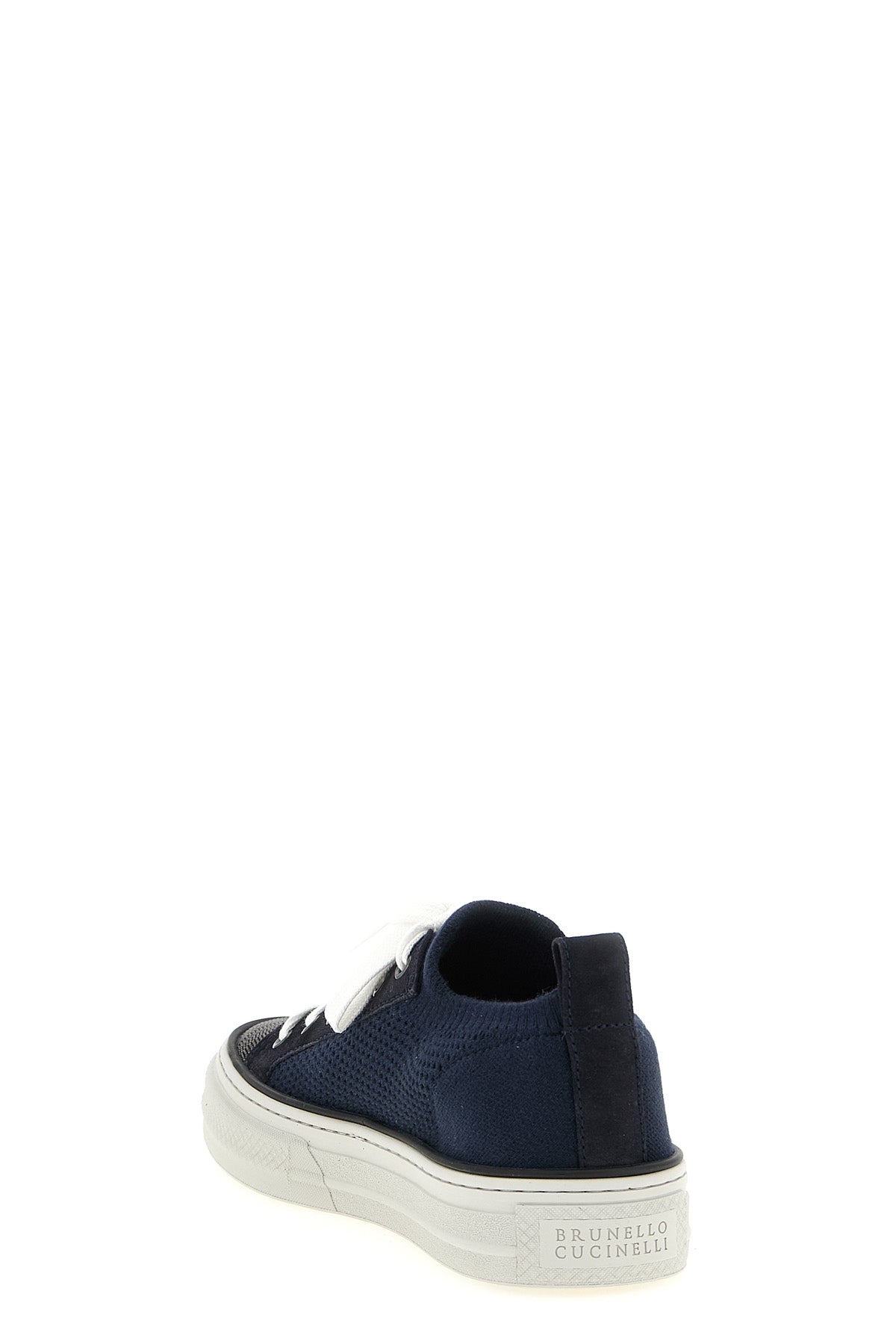 cotton and suede knit sneakers