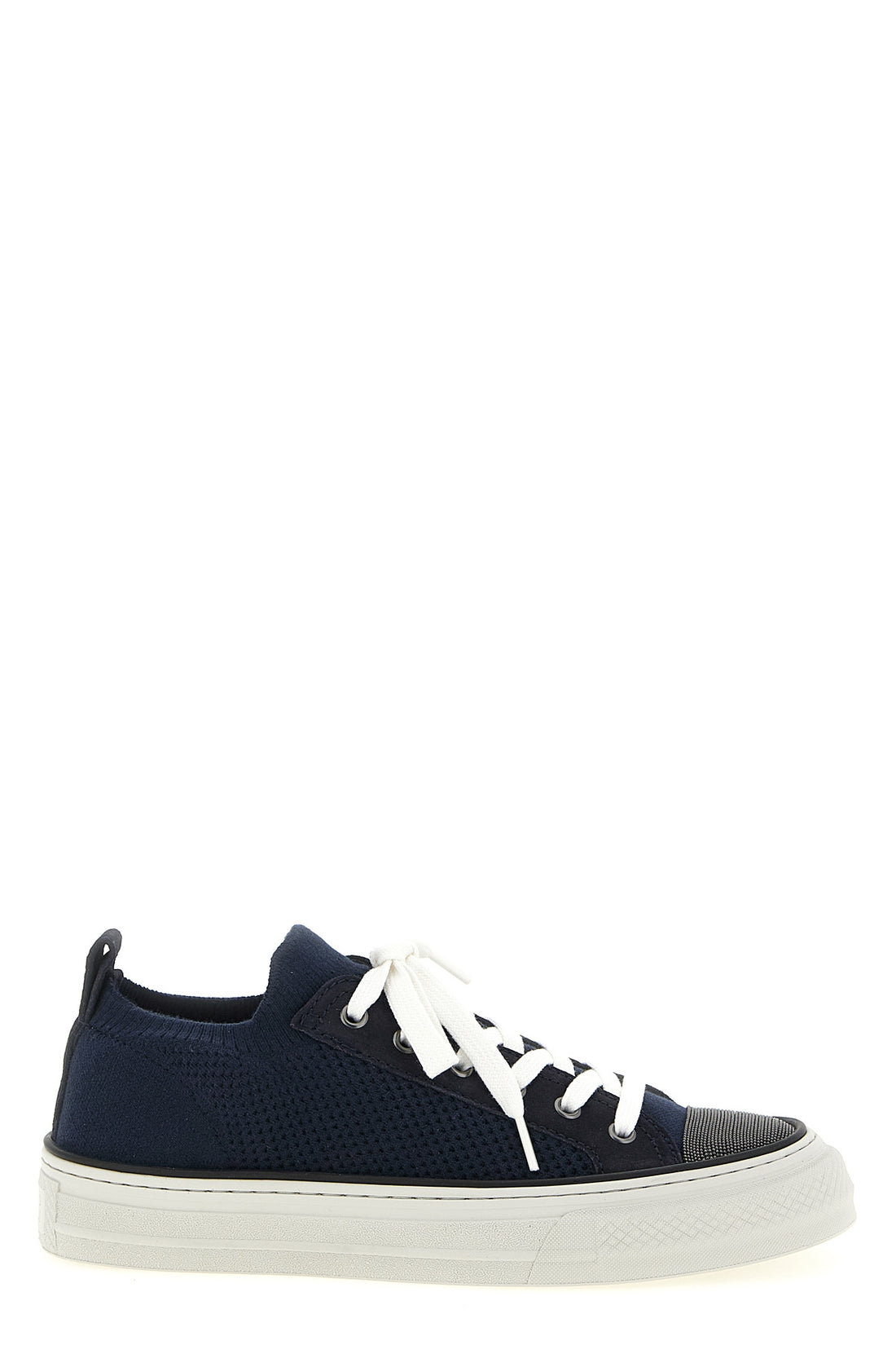 BRUNELLO CUCINELLI 36 cotton and suede knit sneakers