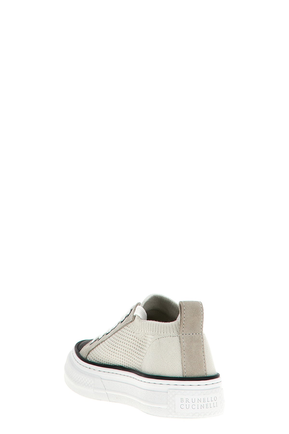 cotton knit and suede sneakers