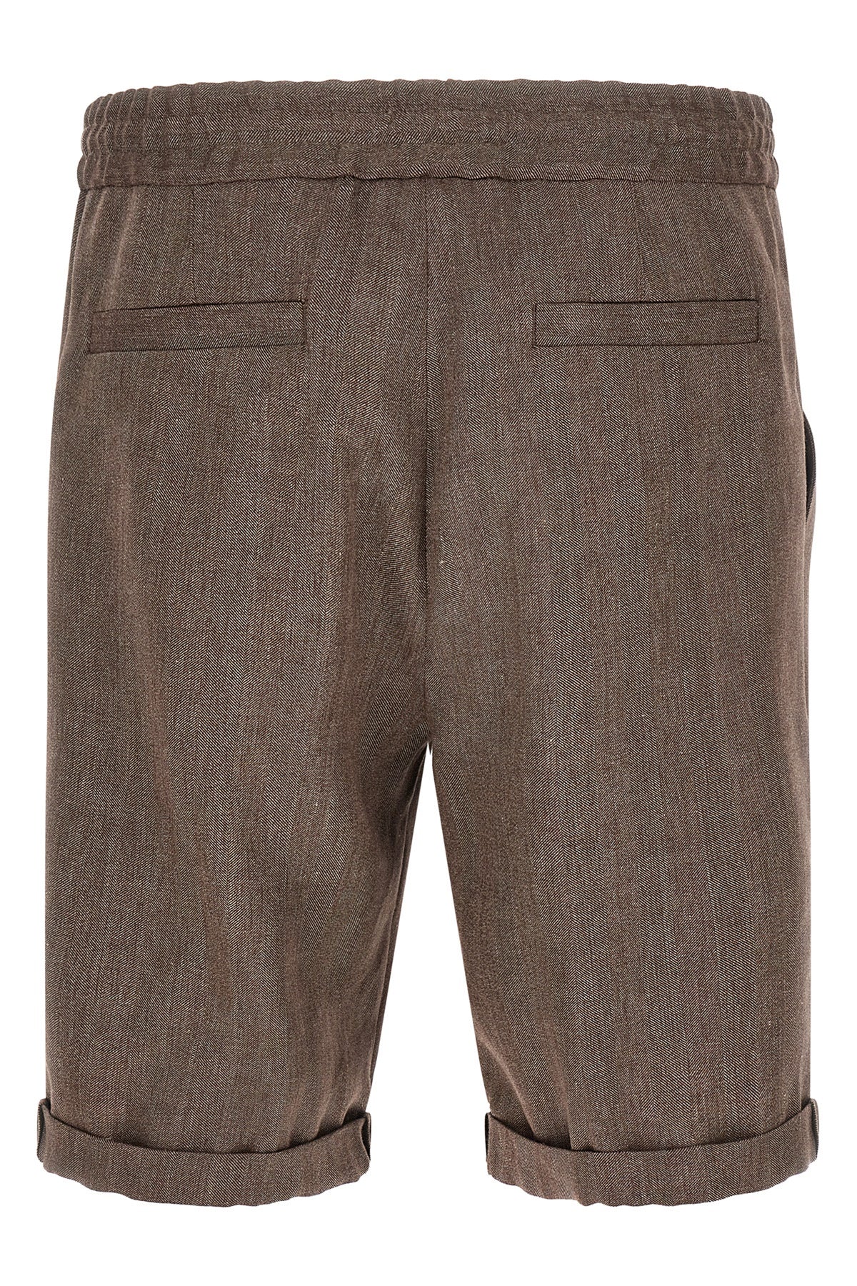 brunello cucinelli bermuda shorts in linen and virgin wool