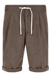 brunello cucinelli bermuda shorts in linen and virgin wool