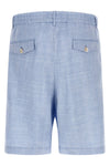 brunello cucinelli bermuda shorts in linen and virgin wool blend