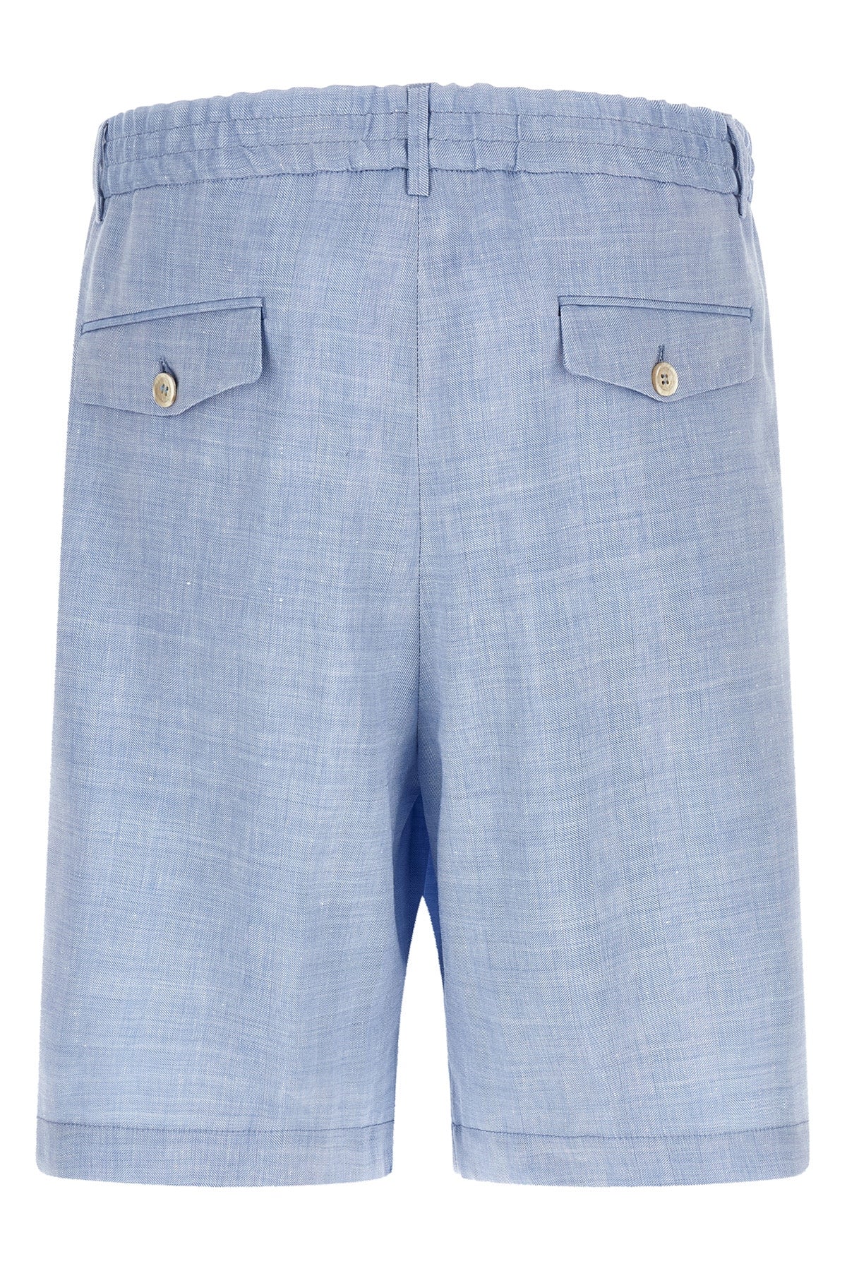 brunello cucinelli bermuda shorts in linen and virgin wool blend