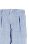 brunello cucinelli bermuda shorts in linen and virgin wool blend