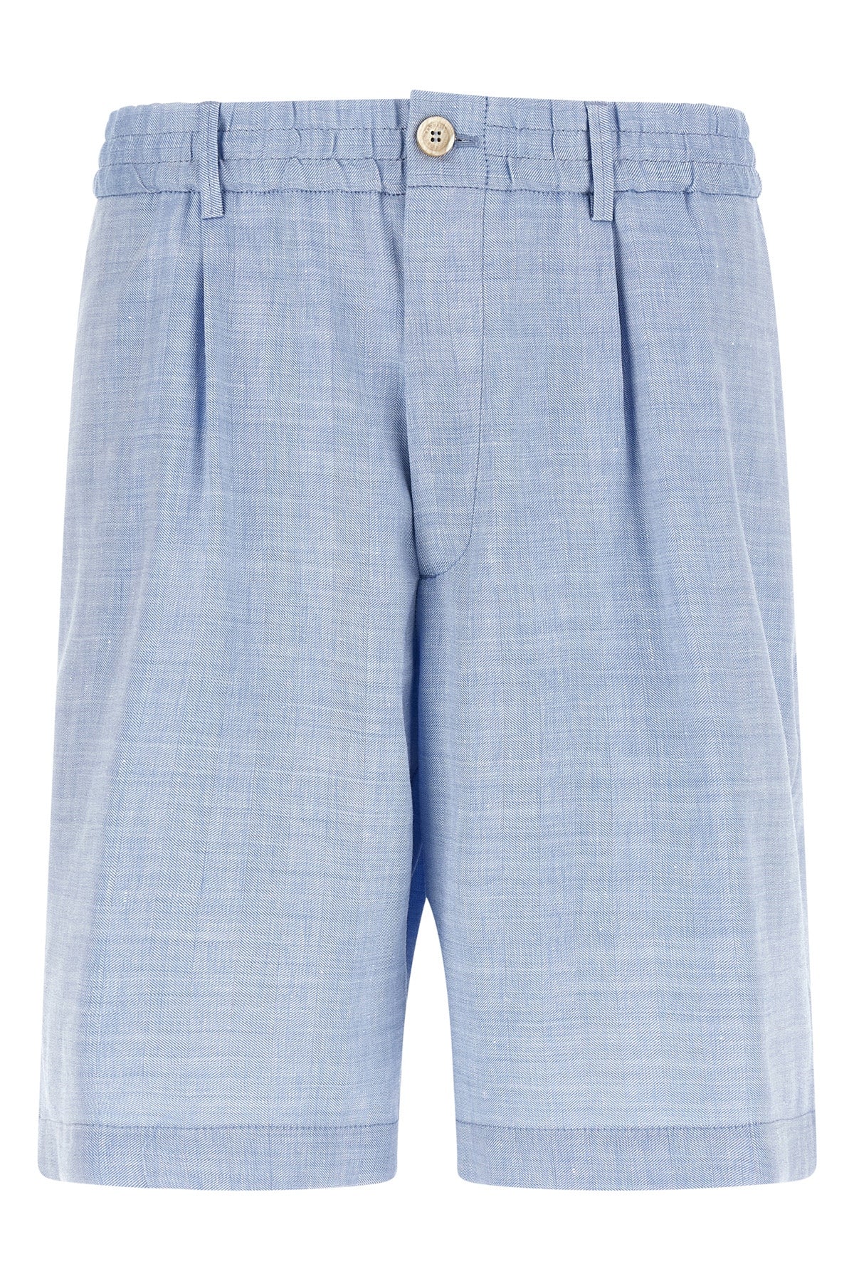 brunello cucinelli bermuda shorts in linen and virgin wool blend