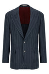 tailor hemp and silk pinstriped chevron blazer