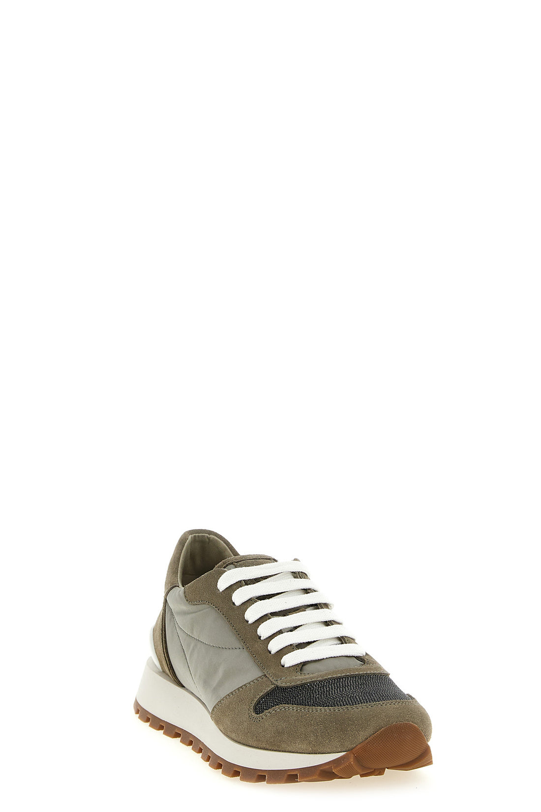 BRUNELLO CUCINELLI 36 active sneakers in tone-on-tone techno and suede fabric