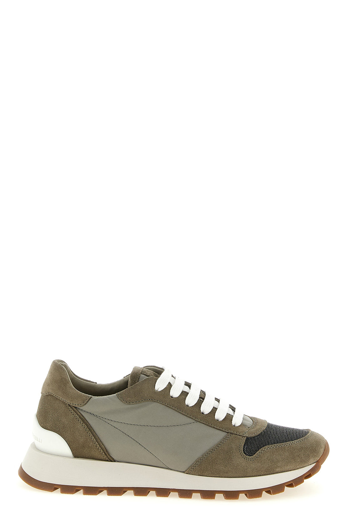 BRUNELLO CUCINELLI 36 active sneakers in tone-on-tone techno and suede fabric