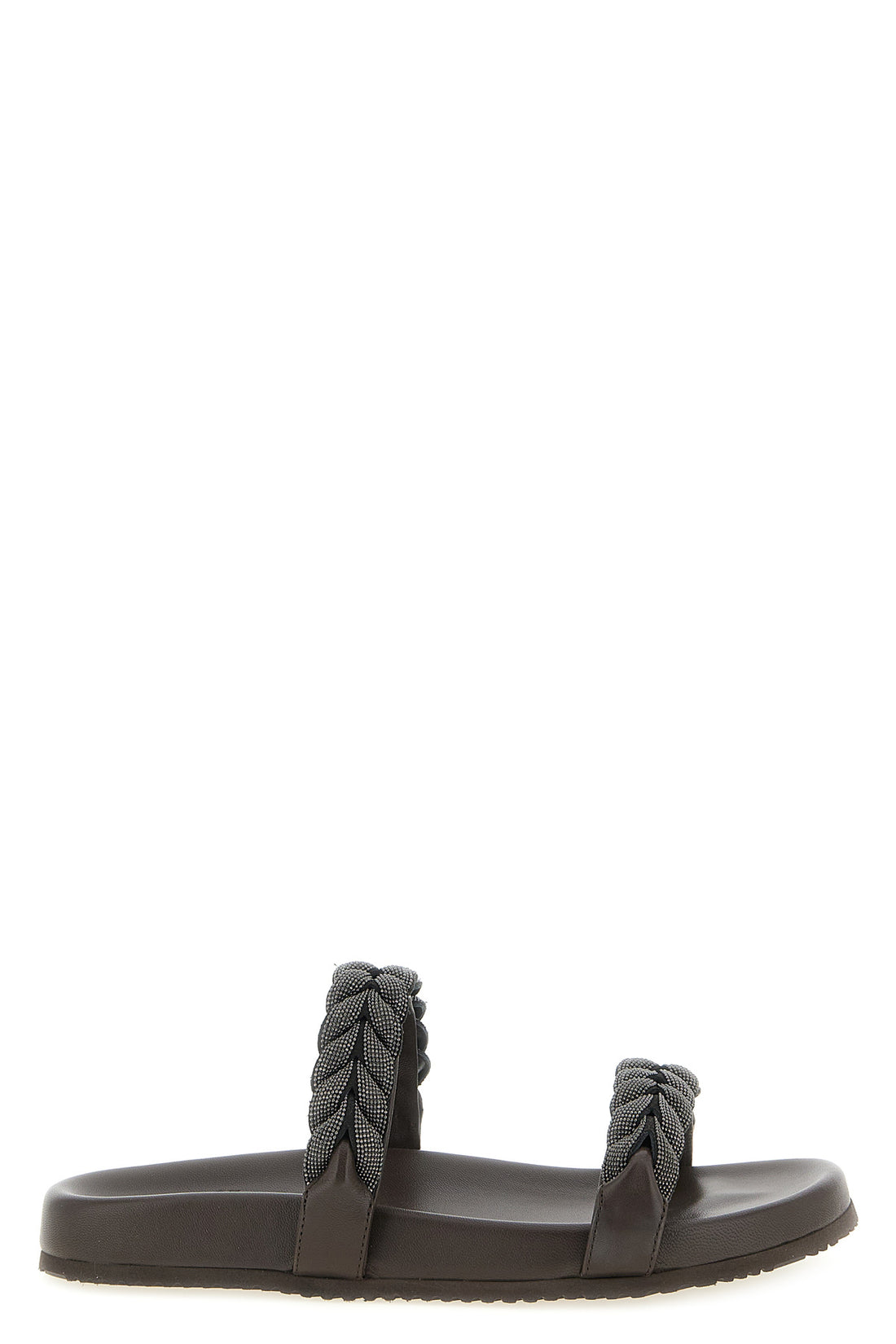 BRUNELLO CUCINELLI 36 precious braided straps sandals