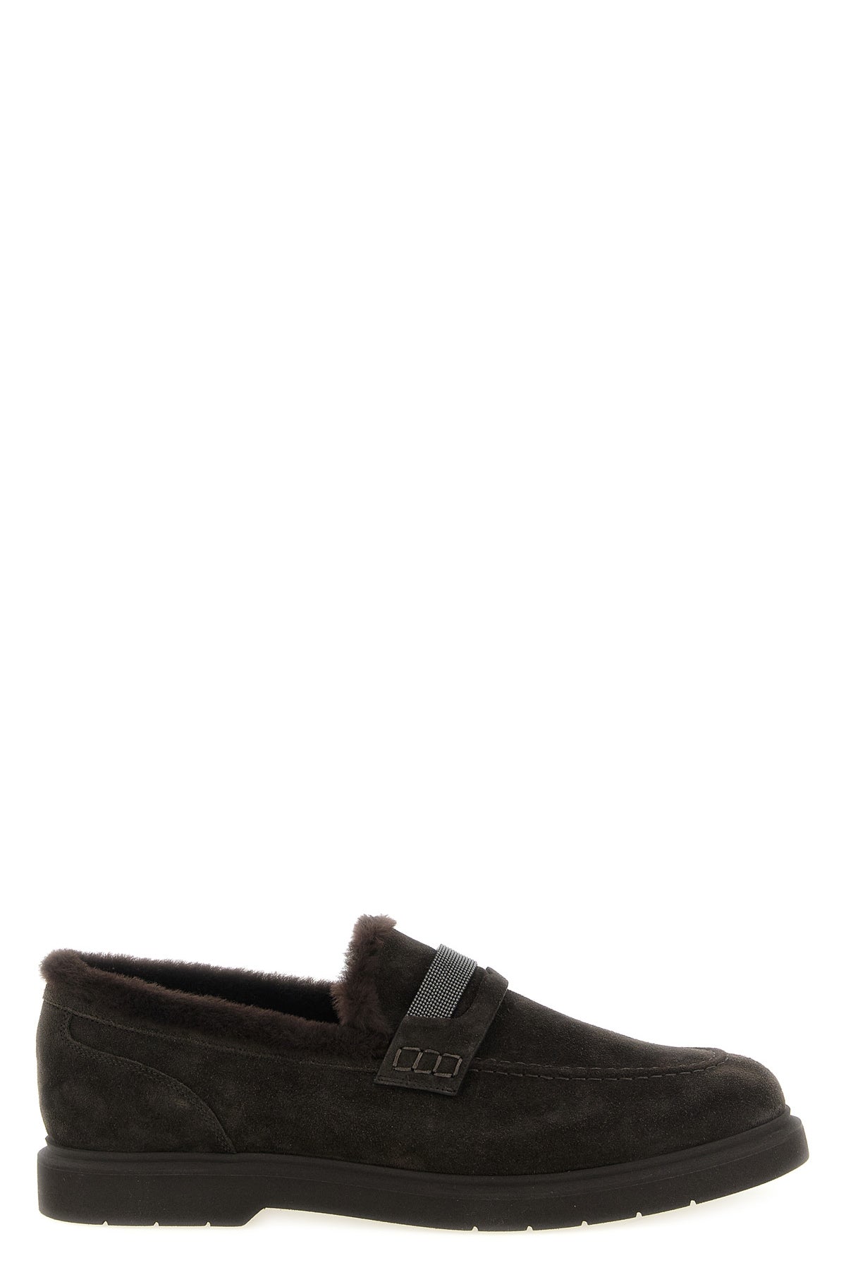 brunello cucinellis penny loafer loafers feature a structured construction in