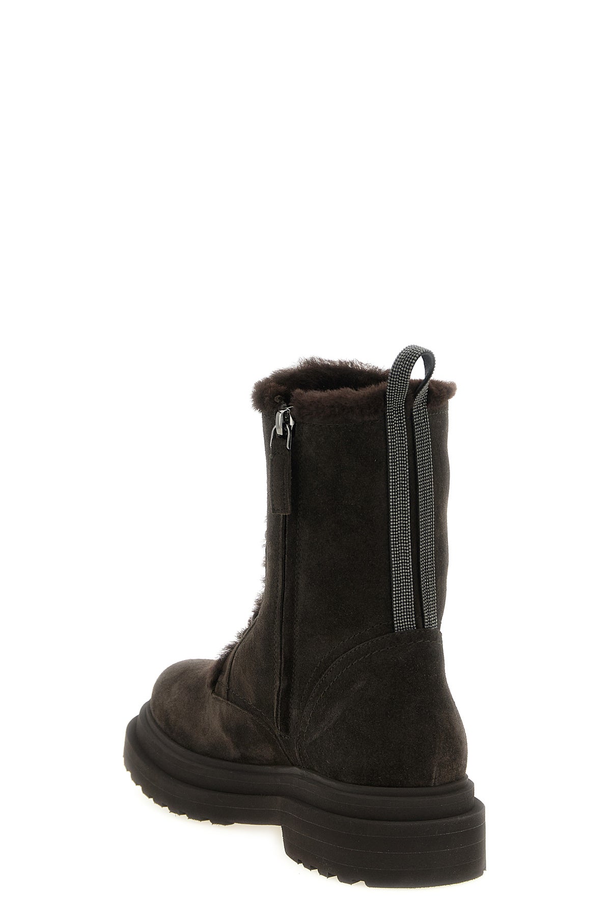 brunello cucinellis amphibious ankle boots in suede blend artisan excellence