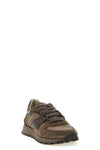 active sneakers in techno fabric and tone-on-tone suede