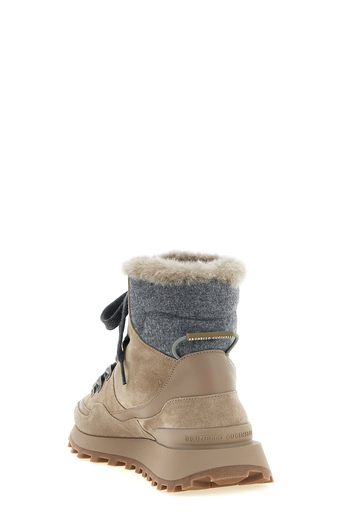 brunello cucinelli lace-up ankle boots reinterpret trekking aesthetics through a