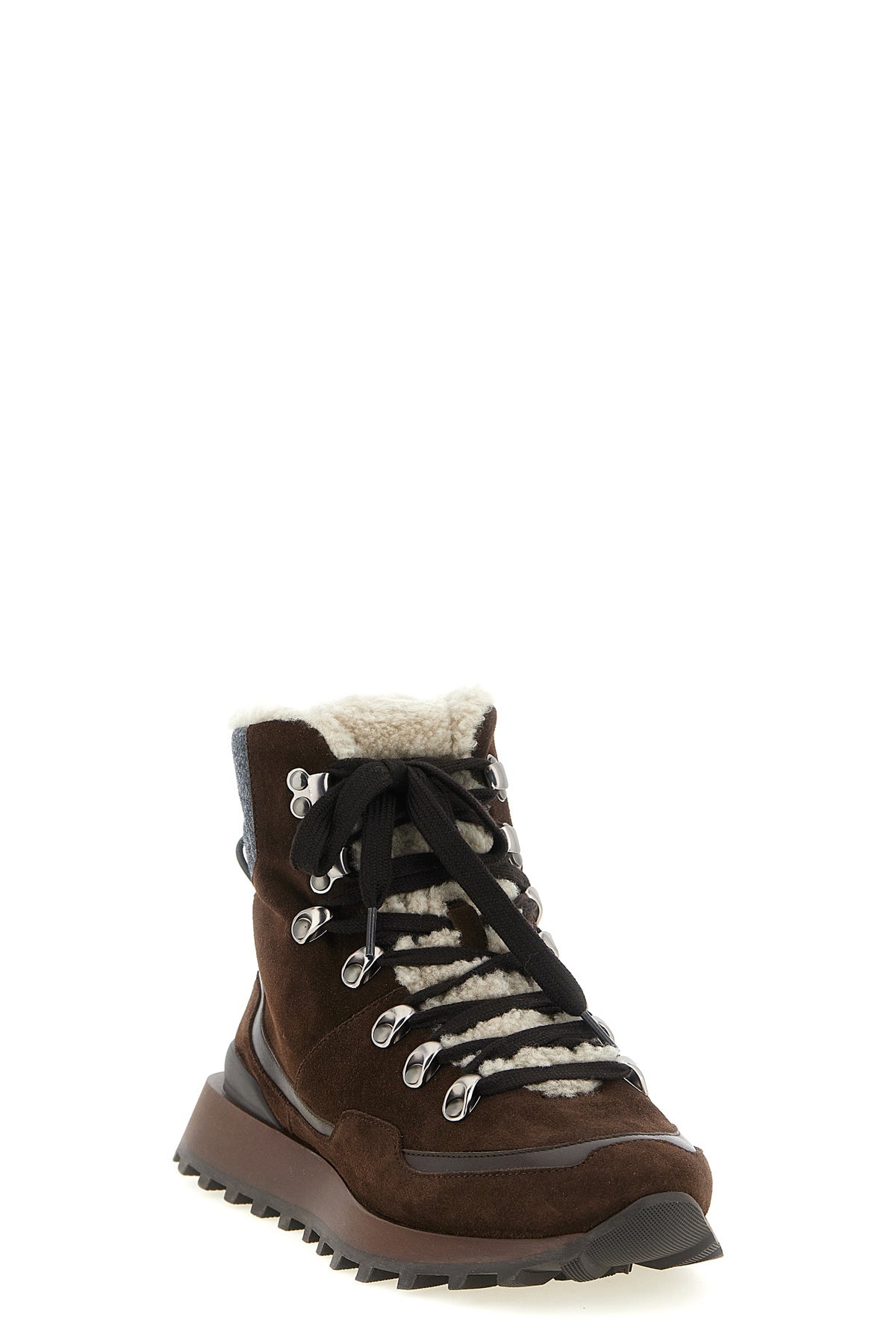 brunello cucinelli ankle boots reinterpret the classic trekking silhouette throu
