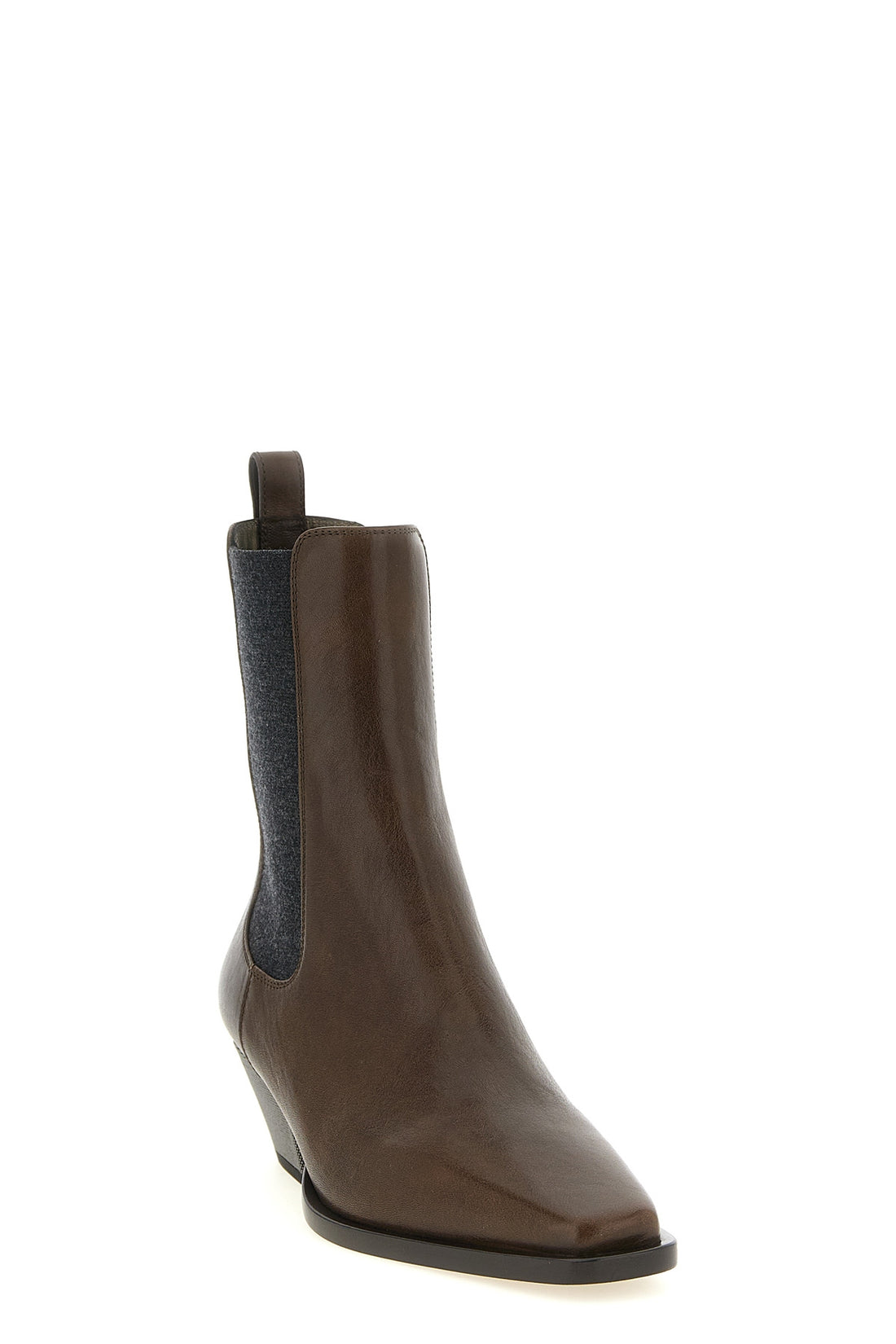 BRUNELLO CUCINELLI 38.5 brunello cucinelli ankle boots redefine the codes of classic footwear through ge