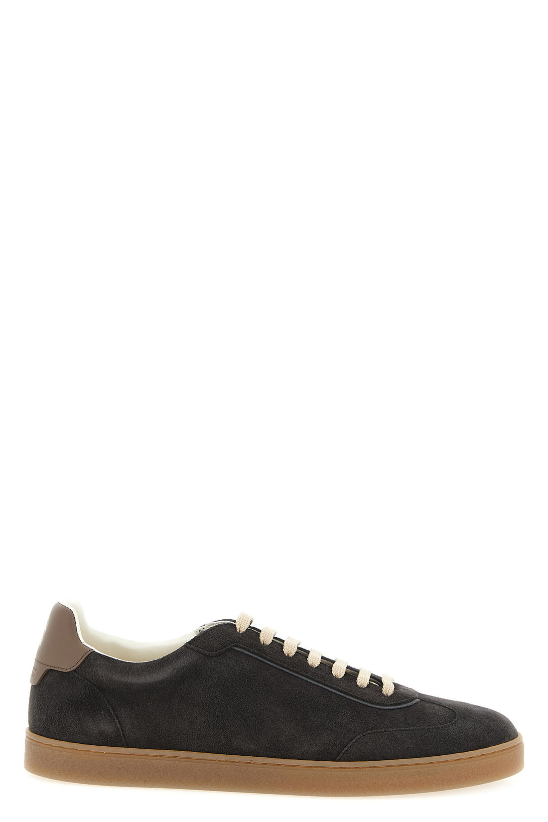 BRUNELLO CUCINELLI 40 brunello cucinelli sneakers in fine suede feature a retro-inspired tapered silho
